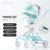 Pink Newborn Stroller can sit or lie down 0-6 years old Children Lightweight Folding Boardable Travel 360 ° Steering Stroller