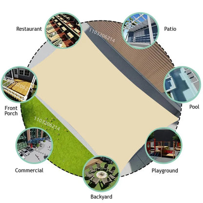 Outdoor Awnings Waterproof Sun Shade Sail Garden Canopi For Terrace Car Canvas Awning Rectangle Pool Sun-Shelter Sunshade Sail