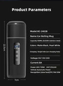 Electric kettle 12V 24V portable car heating cup 500 ml travel heating smart stainless steel insulation artifact OLED display