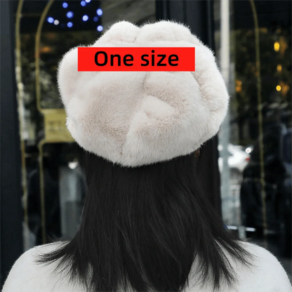 High Quality Protection From Cold Women Beret Solid Color Imitation Mink Winter All-match Hat Light Luxury Thick Warm Hat