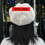 High Quality Cold Protection Women's Beret Solid Color Imitation Mink Winter All-Match Hat Light Luxury Thick Warm Hat
