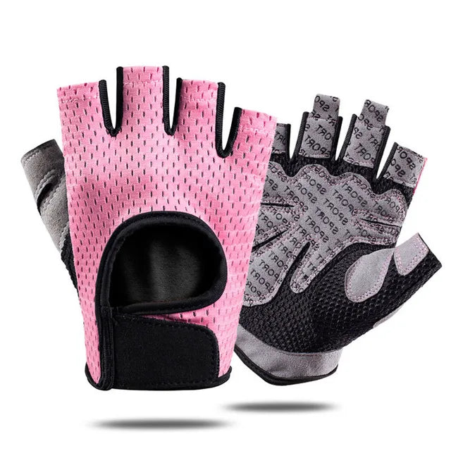 Professional Gym Fitness Gloves Power Weight Lifting Women Crossfit Workout Bodybuilding Half Finger Hand Protector 