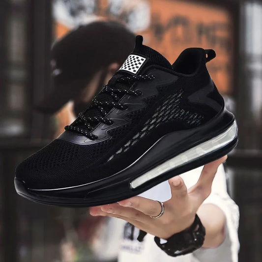 Zapatillas de correr informales con amortiguación de aire para hombre, de malla ligera, antideslizantes y con amortiguación de impactos, para primavera y otoño.