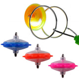 Giroscopio magnético mágico con luz LED, juguete creativo con manivela, luminoso, colorido, con mango giratorio, clásico para niños