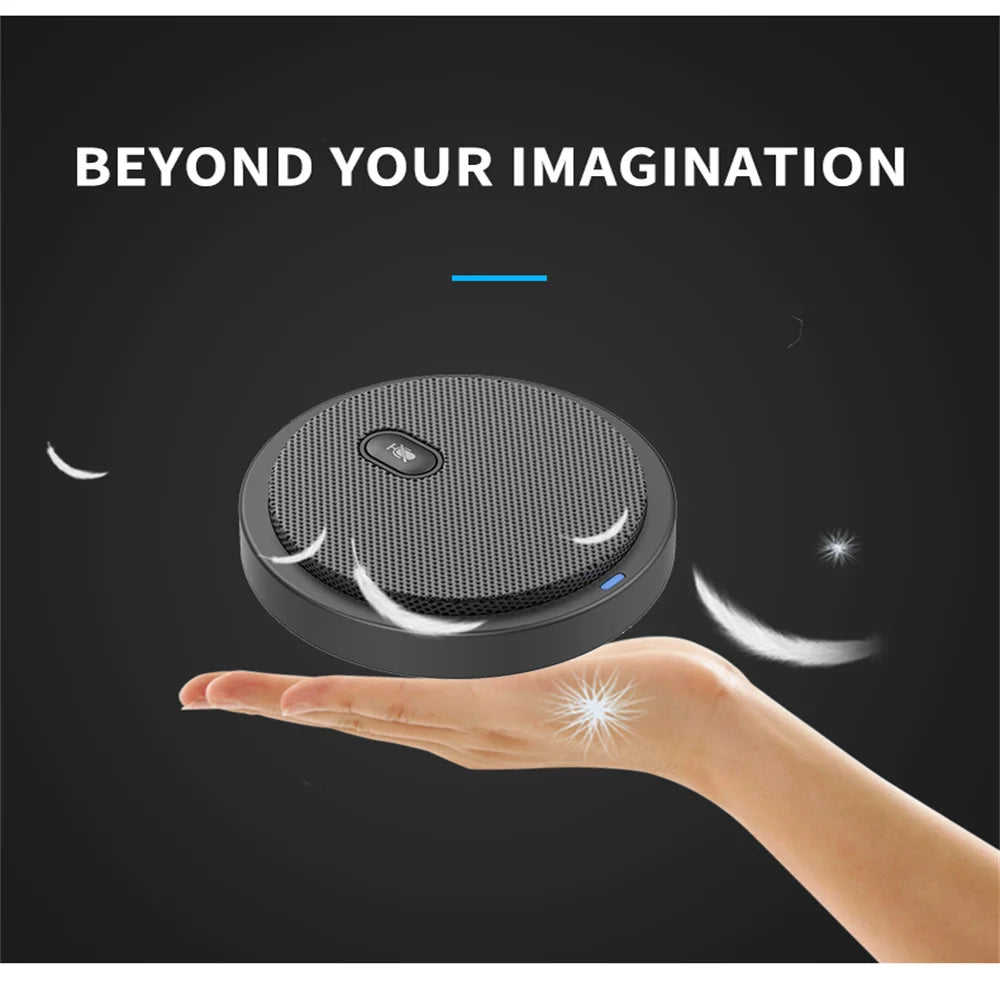 HCSTVCON Microphone Omnidirectional Video Conference Mini Portable 360° Voice Pickup USB Plug for Meeting Business Online Live