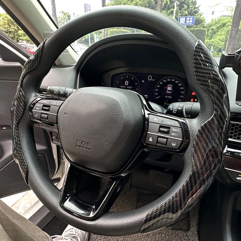 38cm Car Steering Wheel Covers Booster Micro Fiber Leather Auto Interior Decorative Accessories Universal Carbon Fiber Looking