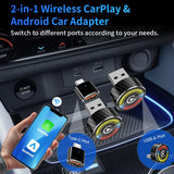 Wireless 2IN1 CarPlay Android Auto Wireless Supermini Box Adapter Plug And Play Dongle Bluetooth WiFi Fast Connect