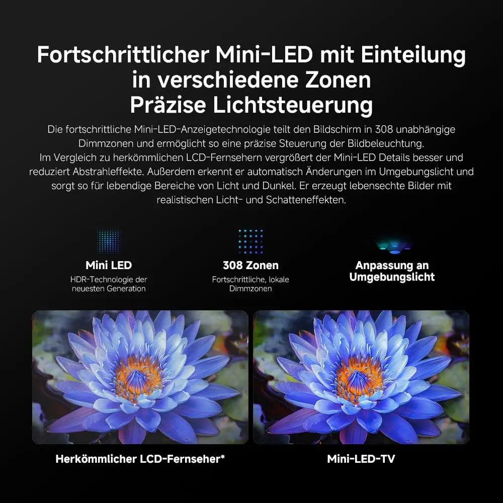 XIAOMI S MINI 55 144Hz QD-Mini LED Dolby Vision® IQ, Dolby Atmos® Google TV