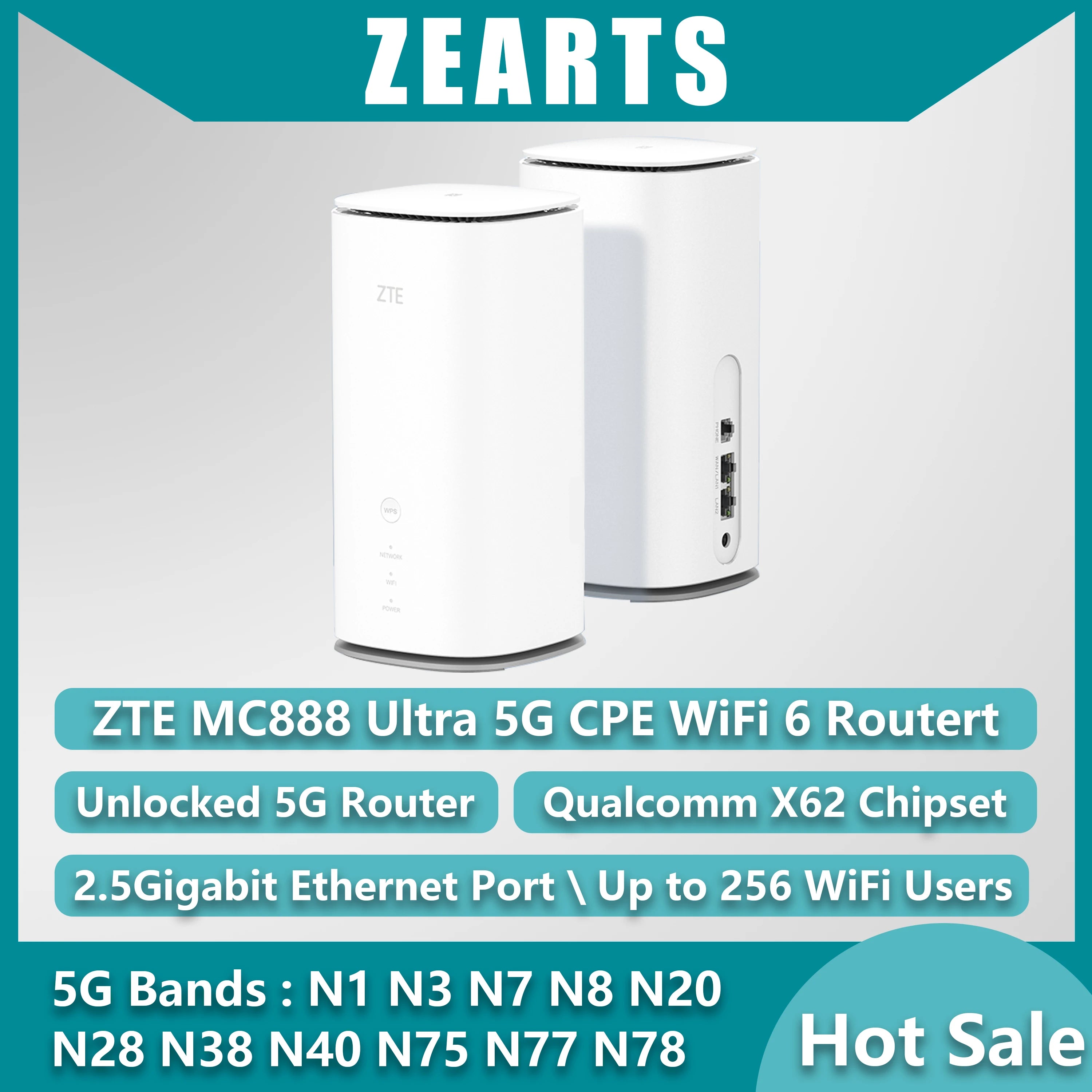 MC888 Ultra 5G CPE Modem WiFi 6 AX6000 RJ45 2.5GE N78  nanoSIM (99%new Vodafone Logo)