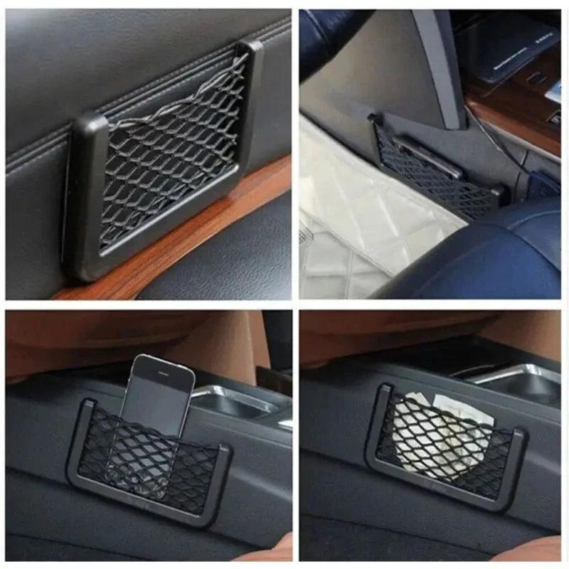 Auto Seat Side Interior Back Sundries Pocket Mesh Storage Bag Phone Net Pocket Holder Car Storage Bag Elastic Flexible Nets