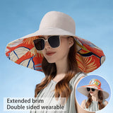 Xinbaoguan 100% Cotton European and American Cross-Border Women's New Double-Sided Fisherman Hat Summer Enlarged Brim Sun Hat