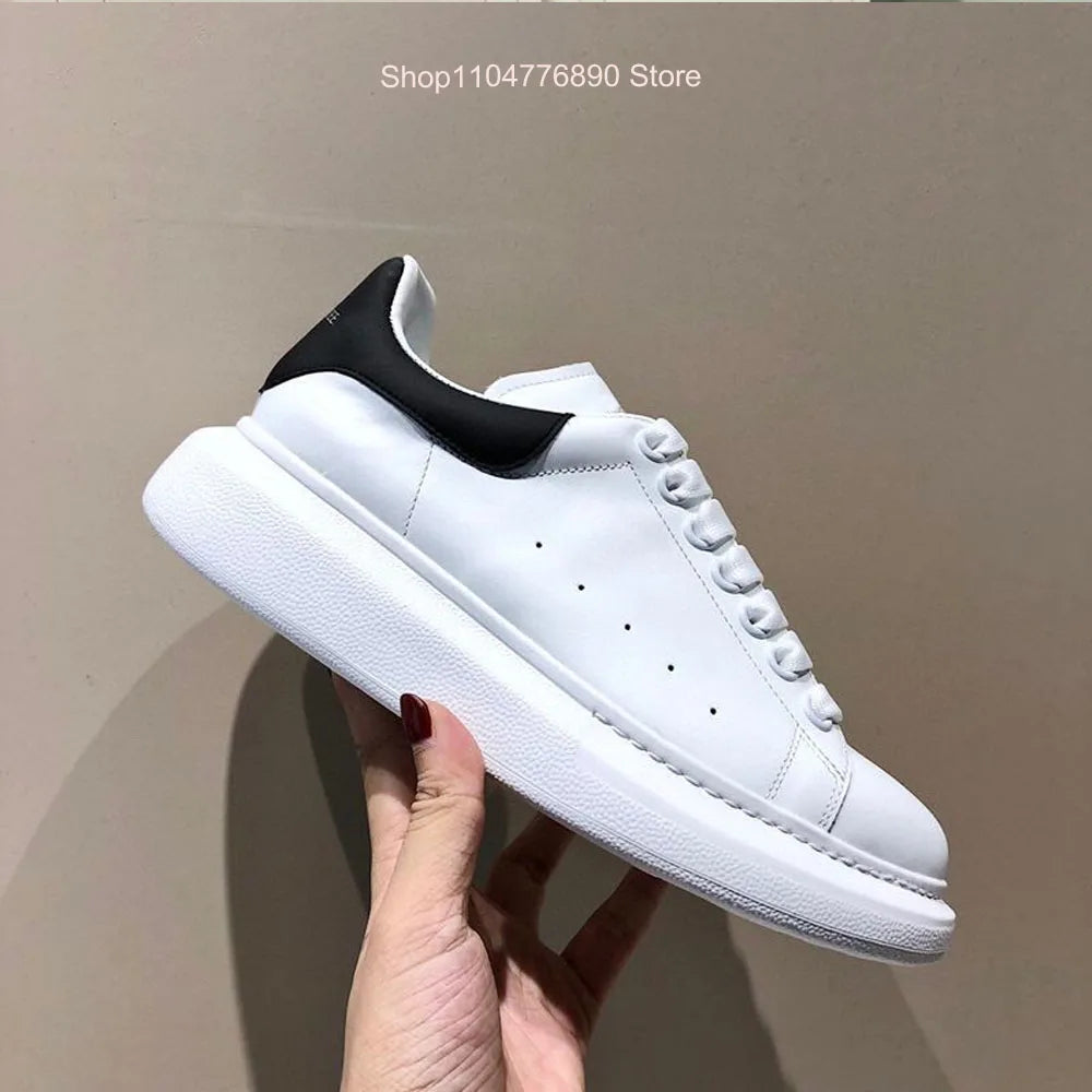 New all-match fashion white shoes men and women thick-soled height-increasing shoes casual couple sports shoes