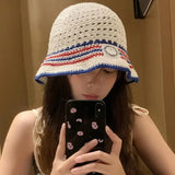 31BB Patterned Breathable Fisherman Hat Fabric Warm Season Shore Headwear Korean Fashion Lightweight Outdoor Sun Protection