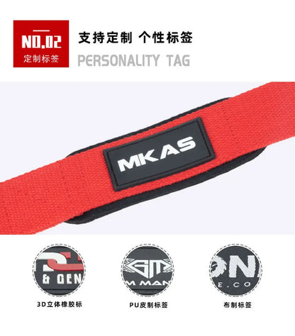 1 par de correas antideslizantes para mancuernas de gimnasio, correas para levantamiento de pesas, equipo de fitness CrossFit, muñequeras para entrenamiento de ejercicios de levantamiento.