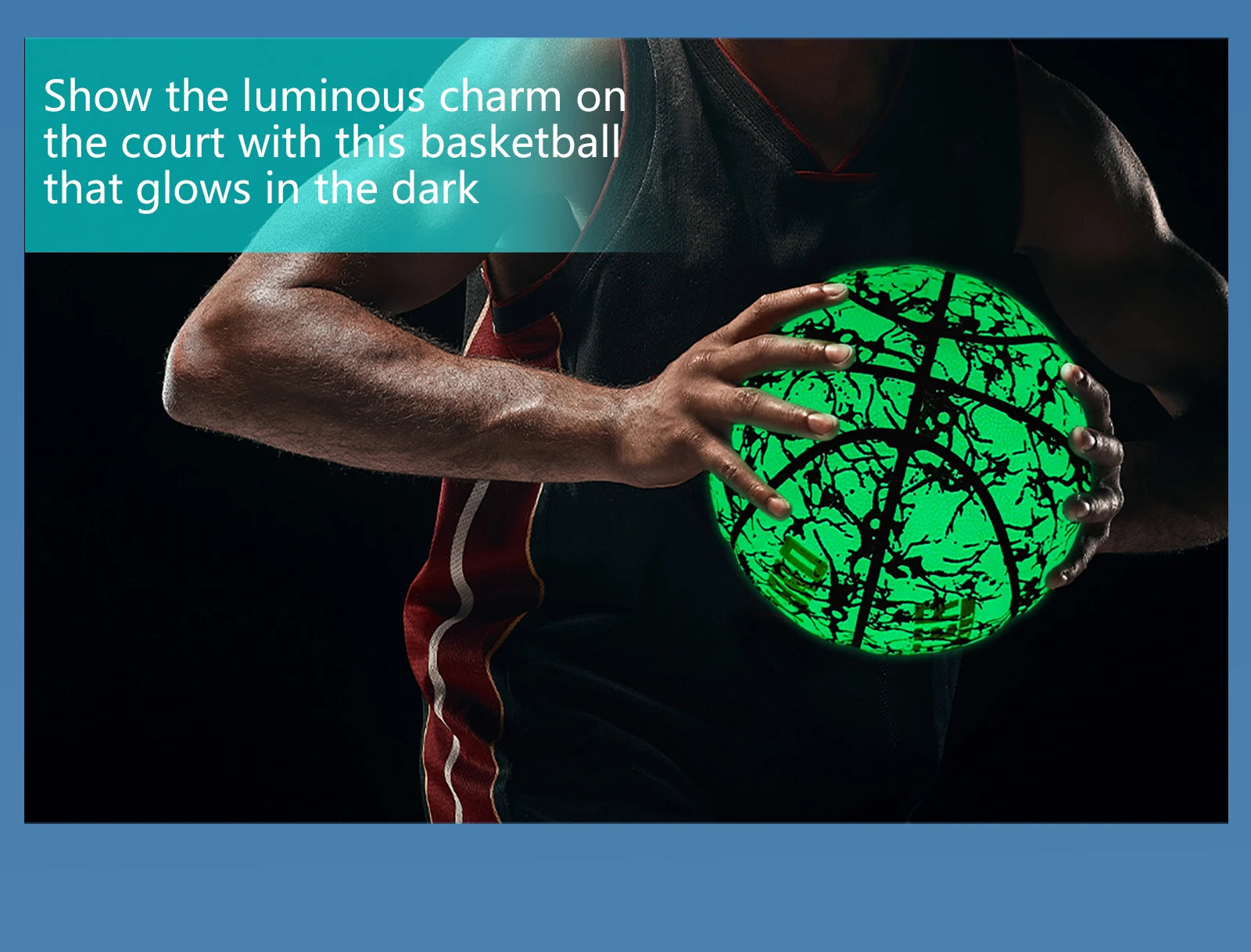 Glowing Basketball Leather Luminous Wear-Resistant Ball Size 5/6/7-27.5/28.5/29.5'' For Youth,In&Outdoor Basketball Night Game