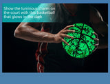 Glowing Basketball Leather Luminous Wear-Resistant Ball Size 5/6/7-27.5/28.5/29.5'' For Youth,In&Outdoor Basketball Night Game