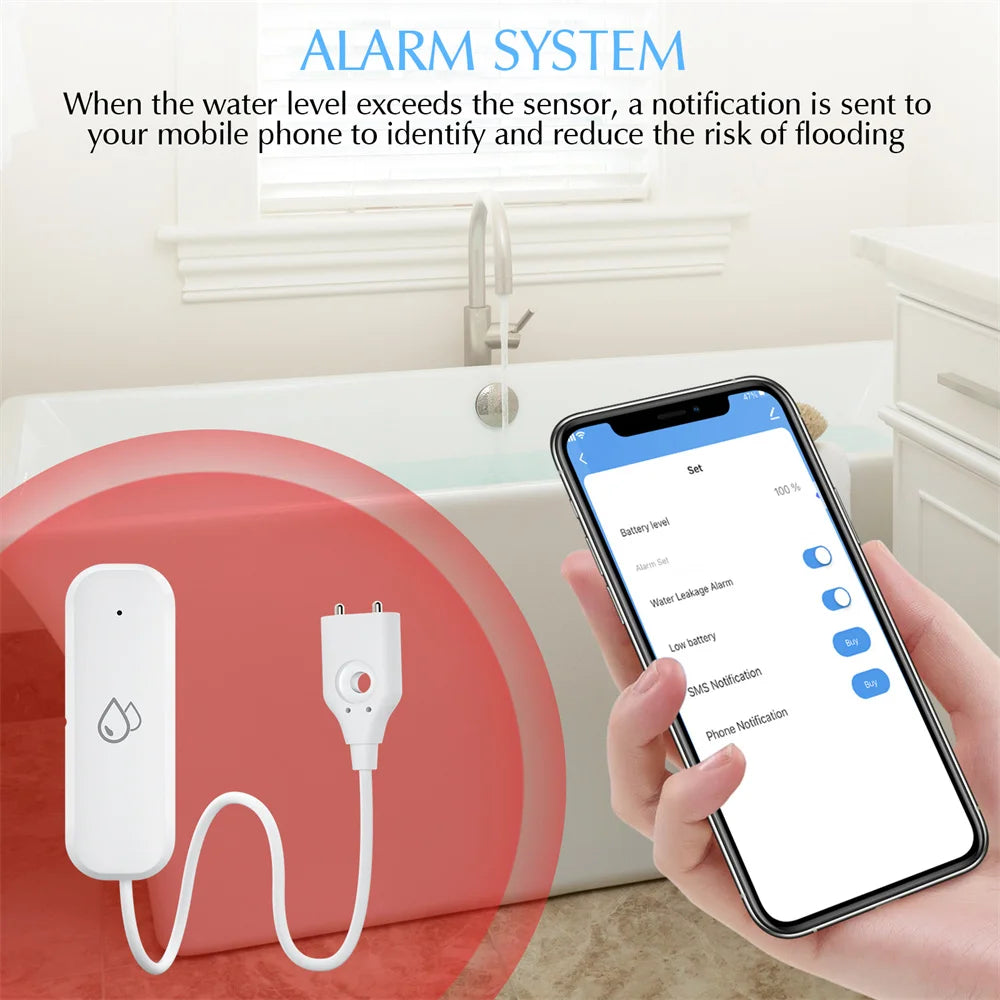 Tuya/Ewelink ZigBee Water Sensor Leakage Alarm Flood Leak Detector Smart Home APP Remote Control Smart Home Security Protection