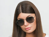 Rayban original Hexagonal 3548 Sunglasses Classic Round, Circular Sun Glasses with Gold Trim in box