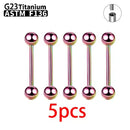 1/5/10pcs G23 Titanium External Internal thread Piercing Jewelry 14G 16G Long Industrial Sexy Barbell Barbell Ring Tongue