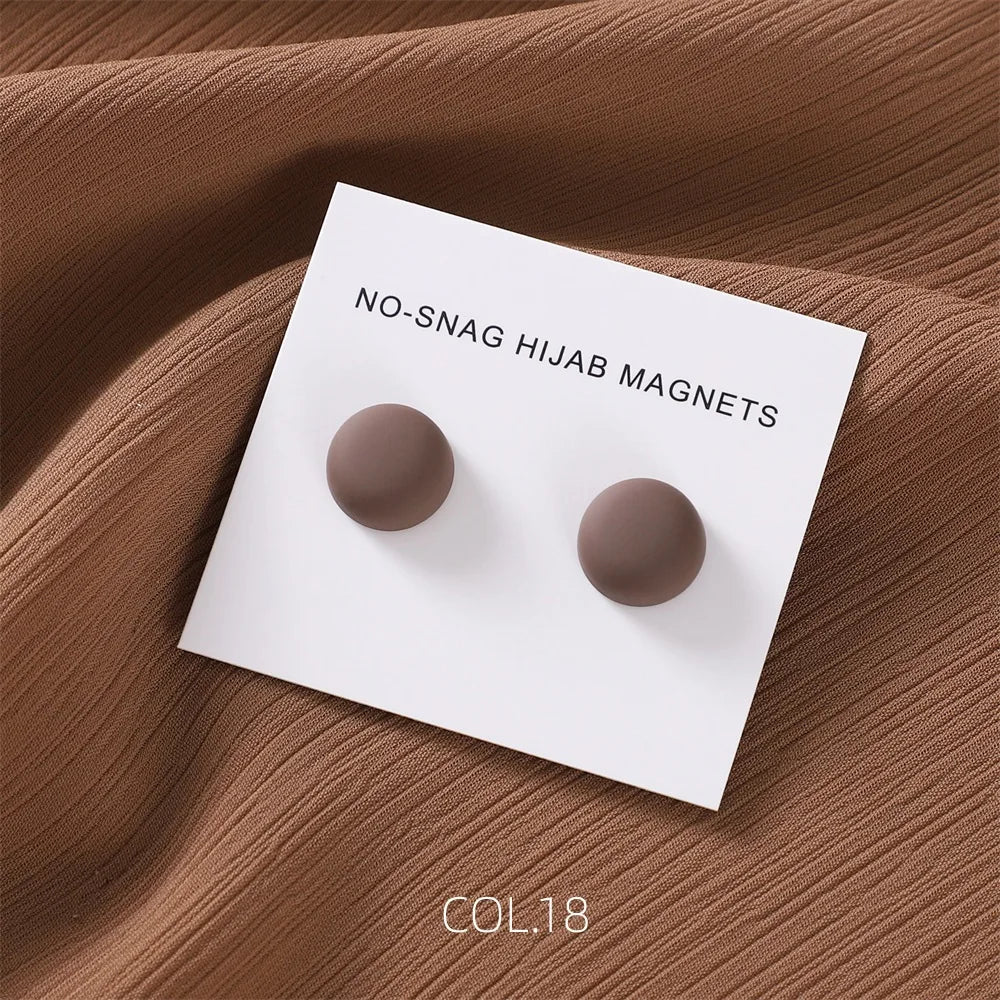 Safe macaron cor hijab broche forte chapeamento de metal magnético hijab clipe luxo sem buraco pinos broches ímã para lenço muçulmano