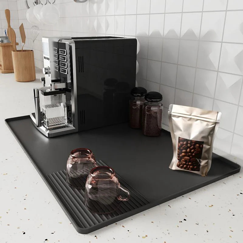 Home Coffee Machine Table Mat Anti-slip Silicone Coffee Mat Tamper Holder Station Cup Drainer Barista Coffee Accessories
