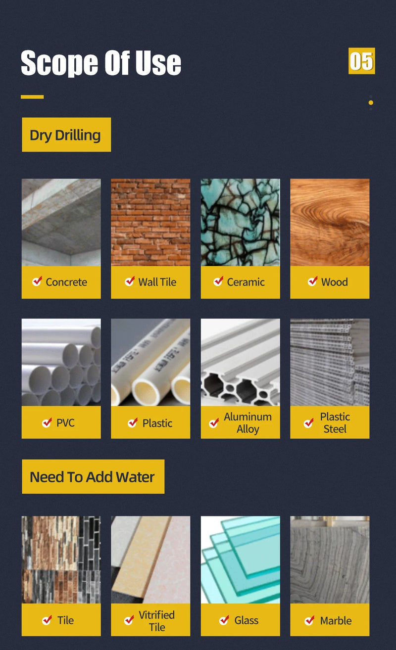 Cross Hex Drill Bit Set For Concrete Porcelain Tile Glass Metal Professional Multifunction Drill Bits Kit Tools Carbide Drills