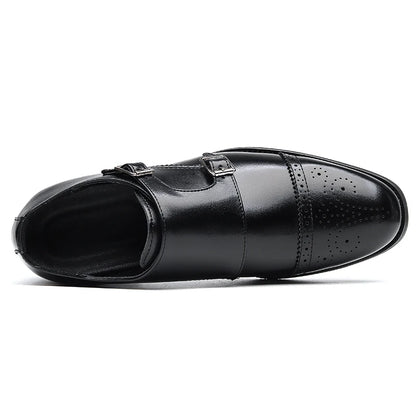 Italian Men's Brogue Shoes Brown Low Cut Commuting Business Casual Shoes Men's Banquet Leather Shoes Soft Sole Big Size：38-48