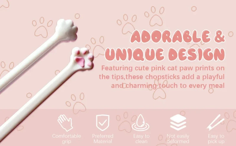 New Cat Paw Chopsticks For Baby Kids Beginner Practical Chopstick Easy Use Learning Training Helper Dishe Dinner Kitchen Tool