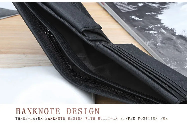 Baellerry Men Genuine Cow Leather Wallet Card Holder Male Purse Short with Coin Pocket Leather Wallets for Men