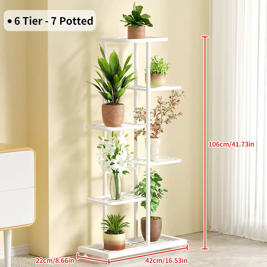 Plant Stand Flower Stand 4/6/8 Tier Flower Pot Shelf Balcony Indoor Multi-layer Storage Rack Succulent Plant Flower Rack