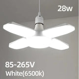 Bombilla LED plegable E27 de 28 W, CA 220 V/110 V, 40 bombillas deformables para iluminación de techo del hogar, almacén y garaje, luz blanca de 6500 K.
