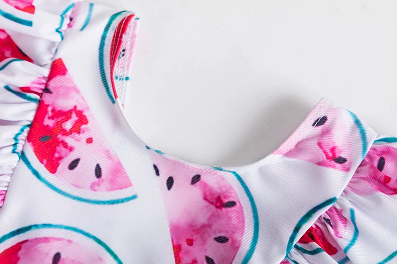 Trajes de baño de una pieza para niñas de 1, 2, 3, 4 y 5 años, estampados, para playa, verano, con lazo