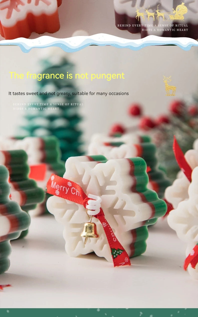 New Christmas Snowflake Aromatherapy Candle Hand-Made Romantic Atmosphere Creative Home Desktop Decorations With Gifts Ornaments