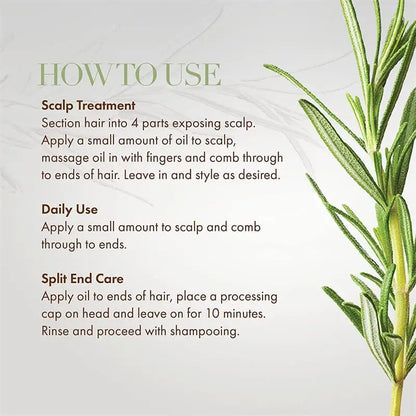 Óleo essencial para o crescimento do cabelo, tratamento nutritivo para fins divididos e orgânicos secos, cuidados capilares, nutrição, hortelã, hortelã