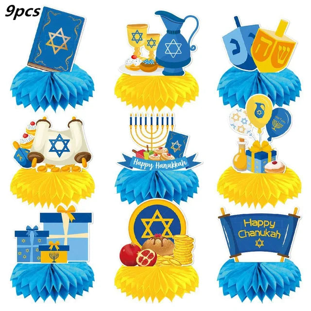 Disposable Jewish Hanukkah Supplies, Cutlery Set, Plates, Napkins, Cup, Festival Party Decorations 