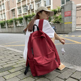 Black Grey White Red Versatile Backpack High Quality Large Capacity Waterproof Travel Bag Washable Nylon Computer Bag Unisex