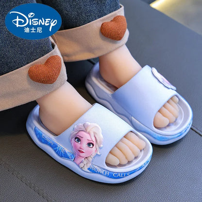Sandalias y pantuflas de baño para niñas de Disney con diseño de princesa Elsa y suela suave antideslizantes de verano