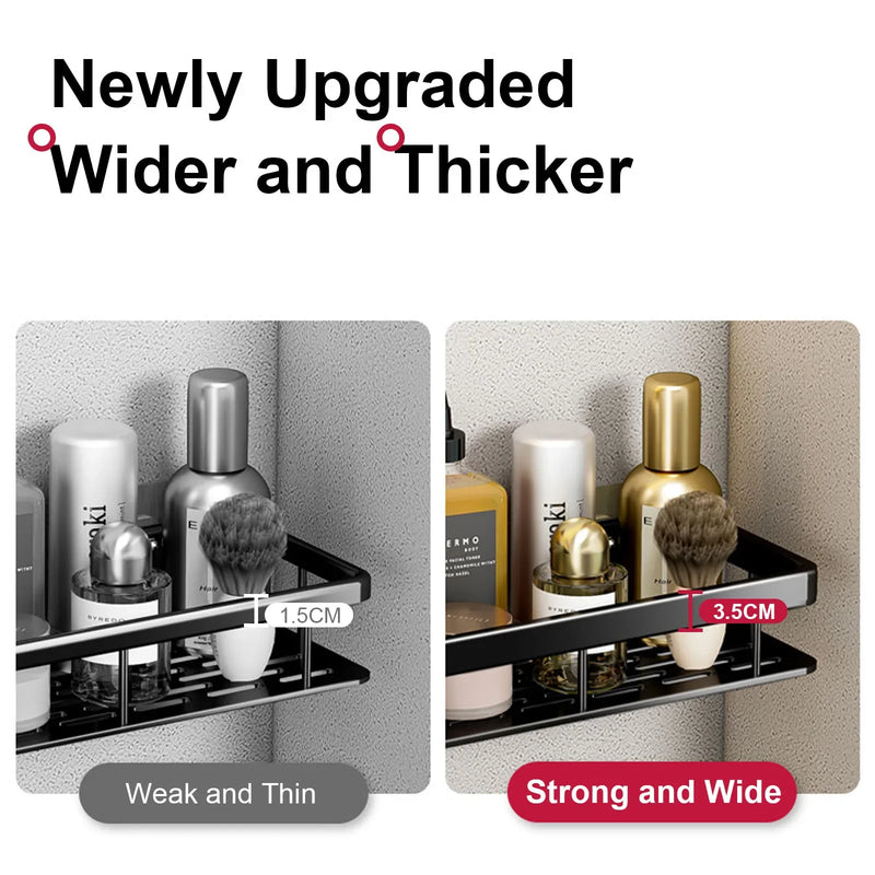 Estante de baño sin taladro, estante de pared para champú, ducha, estante de esquina, estante de almacenamiento para inodoro, accesorios de cocina de aluminio para baño