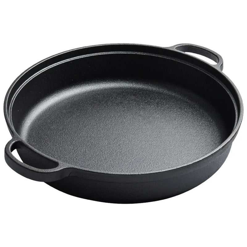 8.7/9.8/11/11.8inch Cast Iron Skillet with Double Handles Frying Pan Baking Tray for Bread Baking Outdoor Cooking Camping