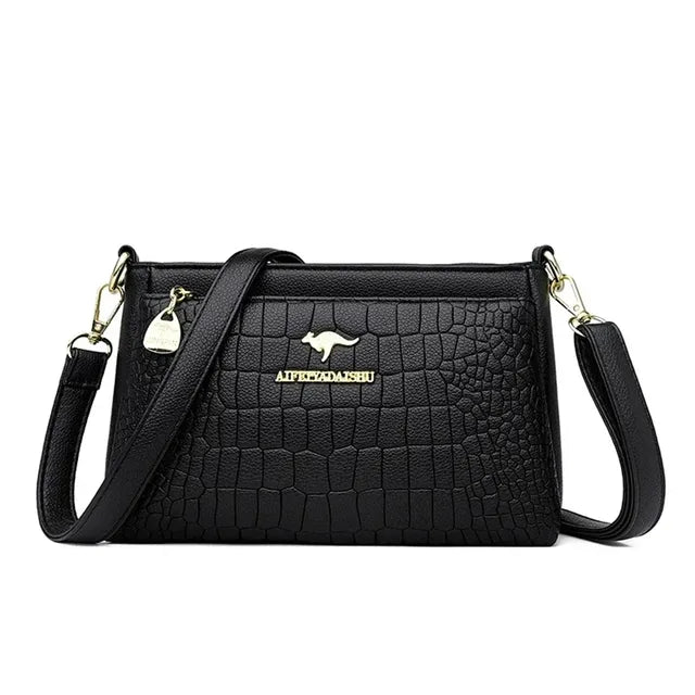 Bolsas de luxo de couro macio bolsas femininas designer 3 camadas ombro crossbody sac senhoras grande capacidade compras mensageiro tote