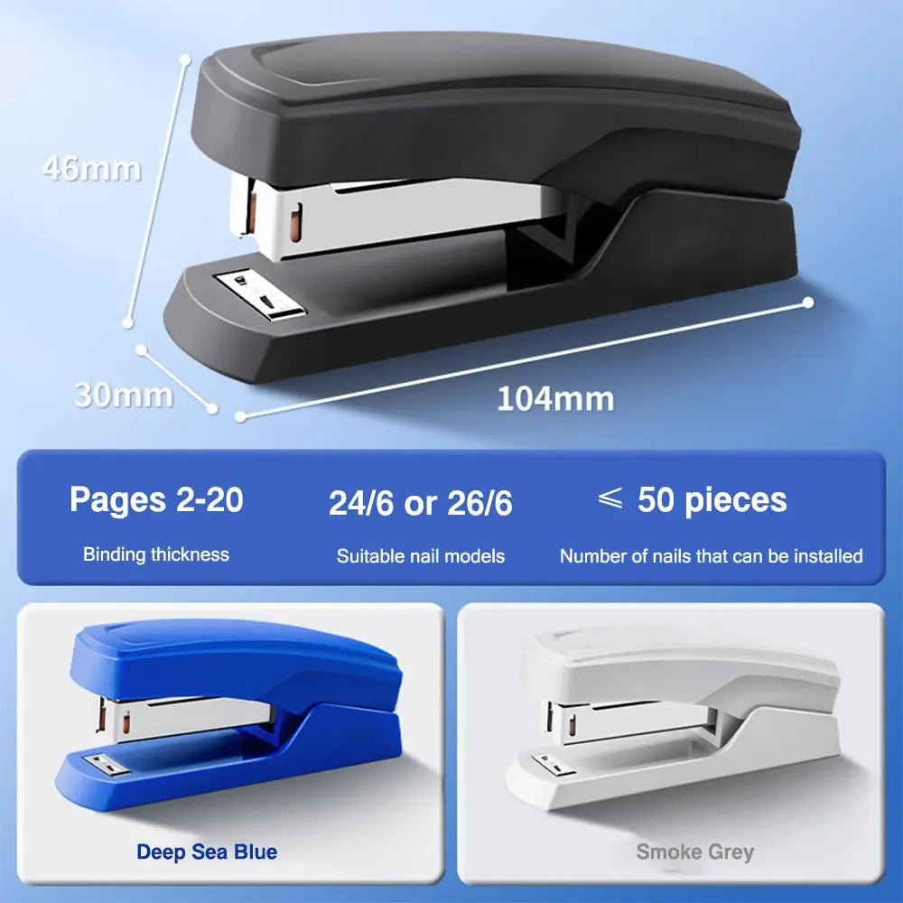 High Quality Use 24/6 Staples Stapler Color Mini Portable Long Stapler Effortless Labor-saving Stapling Machine Office School