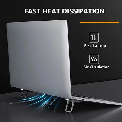 Aluminium Self-Adhesive Laptops Stand Invisible Computer Keyboards Stand Bracket for Desk Foldable Notebook Feet for MacBook Pro