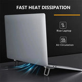 Aluminium Self-Adhesive Laptops Stand Invisible Computer Keyboards Stand Bracket for Desk Foldable Notebook Feet for MacBook Pro