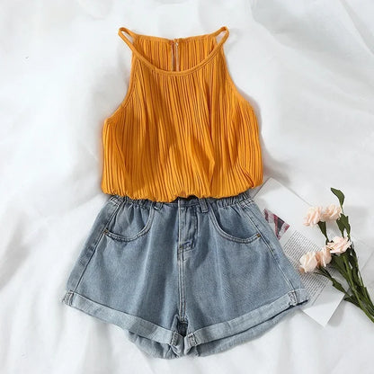 Zmzbch verão cintura alta denim shorts feminino casual solto senhoras moda plus size cintura elástica perna larga calças de brim curtas feminino