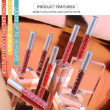 Lápiz labial mate de 18 colores, antiadherente, resistente al agua y con brillo labial.