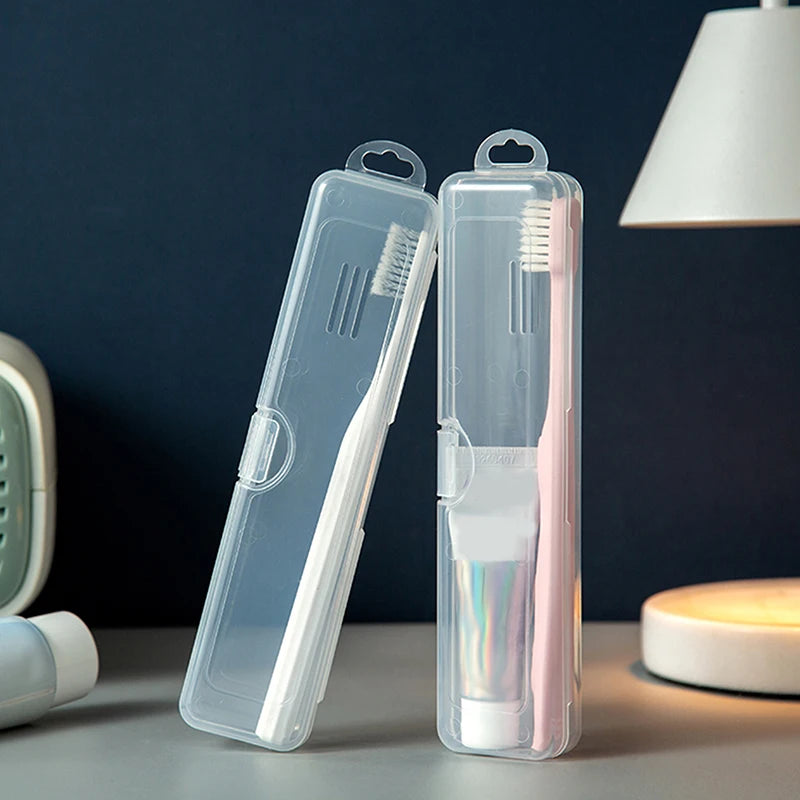Transparent Toothbrush Box Portable Travel Organizer Case Plastic Toothpaste Holder Storage Container For Oral Hygiene
