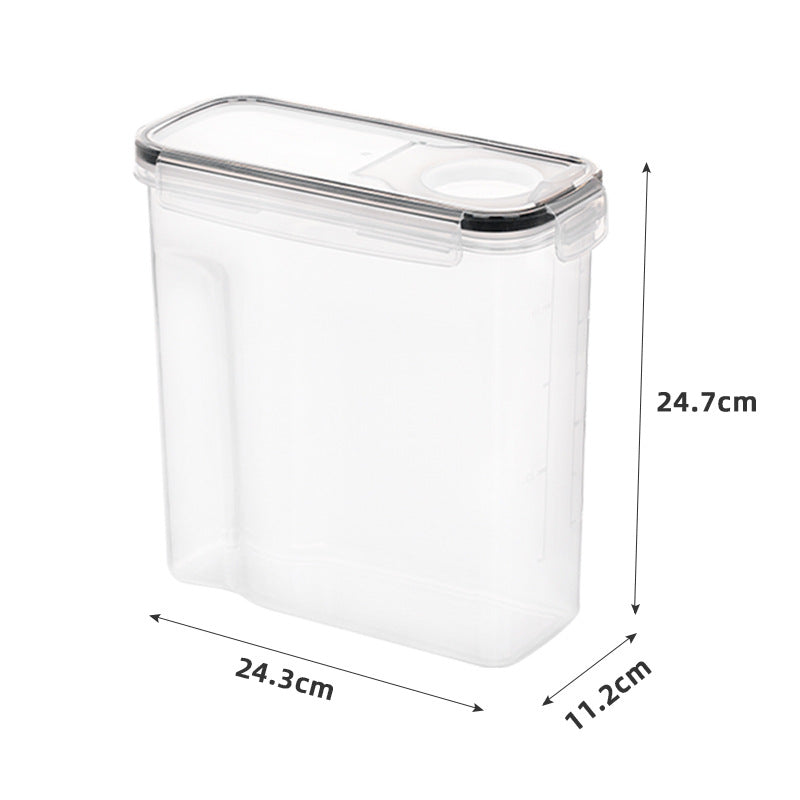 3pcs/set 2.5L/4L Grain Sealed Moisture-proof and Insect Proof Bucket Food Dispenser Kitchen Transparent Storage Box Label