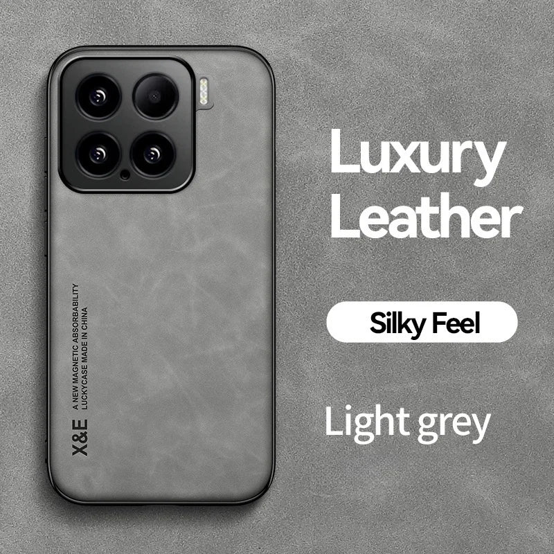 Funda For Xiaomi 15 5G Case Leather Car Magnetic Holder Phone Cover For Xiaomi 15 Pro Xiaomi15 Mi15 15Pro Soft TPU Protect Coque