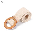 1PC Women Fashion Casual Straw Belt Round Wooden Buckle Elastic Waist Chain Belly Necklace Body Jewelry Dress Shirt Accessories