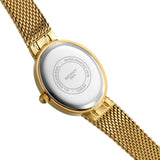 Relogio feminino oval dourado berny de luxo quartzo a prova de agua